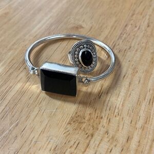 Silver & Black Onyx Set